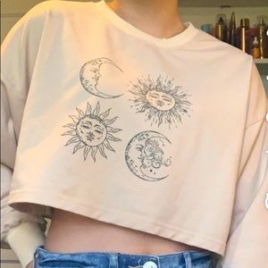 S SHEIN cropped long sleeved tee